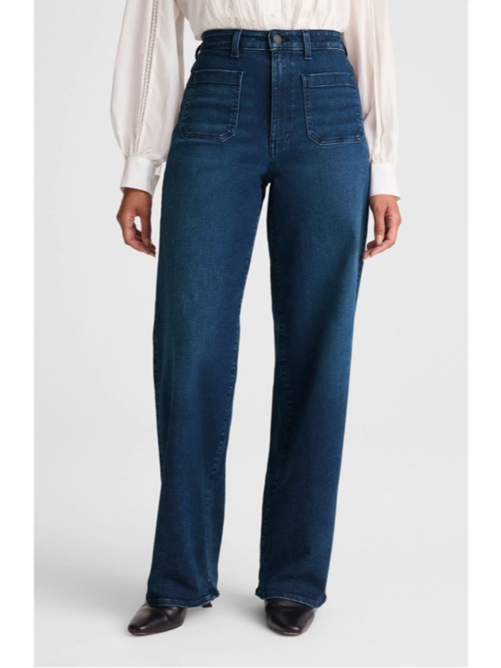 Madewell Curvy Emmett Wide Leg Jeans Nighthawk Dark Wash 27